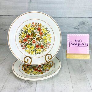 Corelle INDIAN SUMMER White Orange Yellow Floral 10.25" Dinner Plates Set of 4